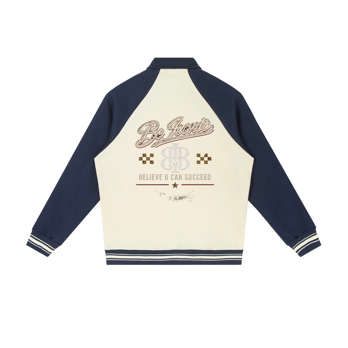 Contrast Raglan Sleeve Baseball Jacket