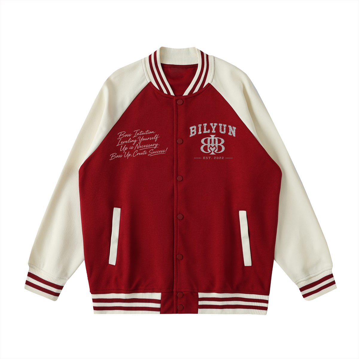 Two Tone Raglan Sleeve Varsity Jacket