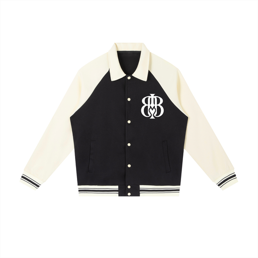 Contrast Raglan Sleeve Baseball Jacket