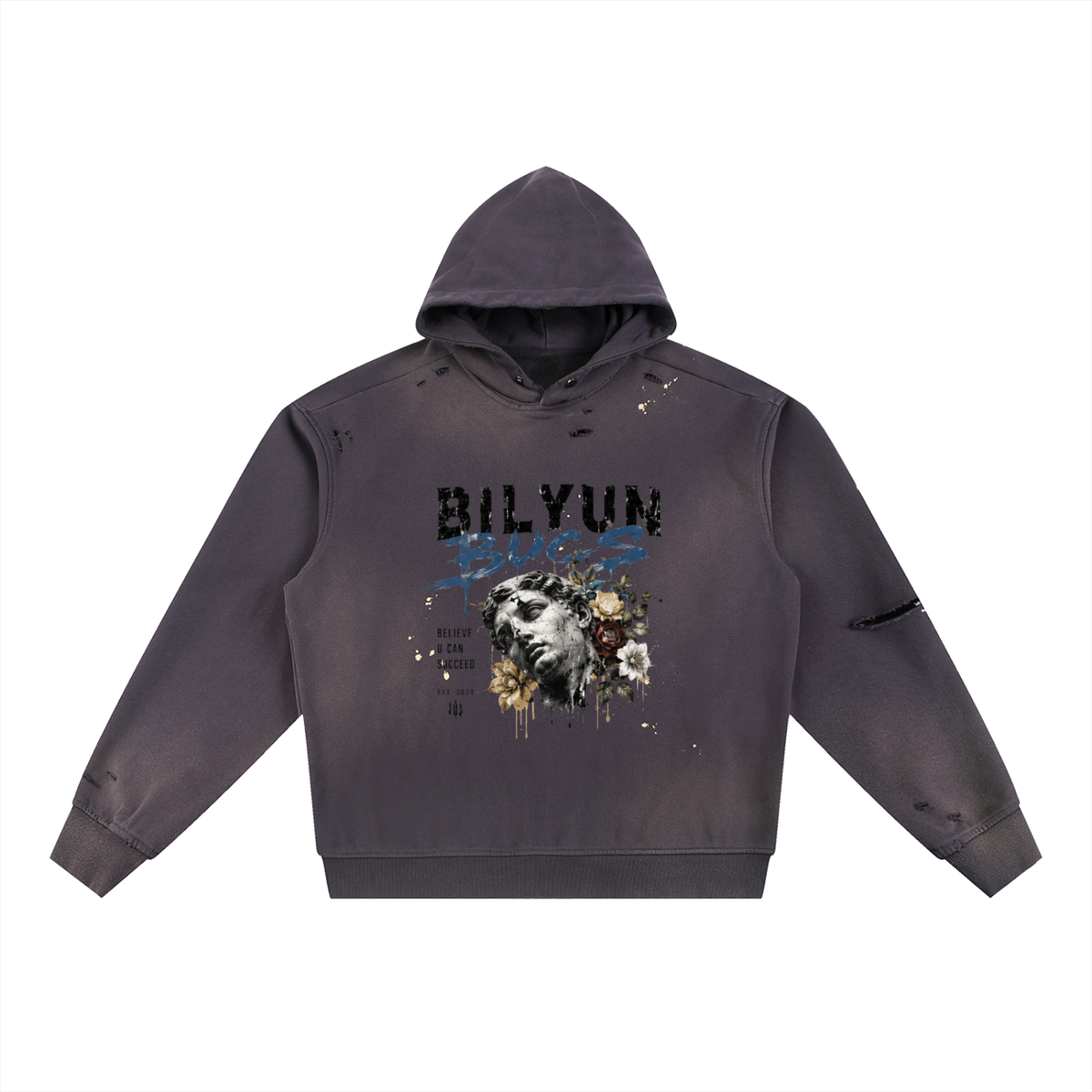 Sun Fade Frayed Fleece Hoodie