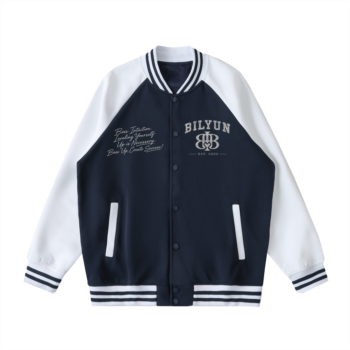 Two Tone Raglan Sleeve Varsity Jacket
