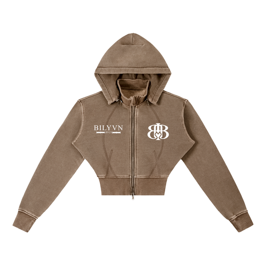 Women’s Vintage Washed Cropped Fleece Hoodie