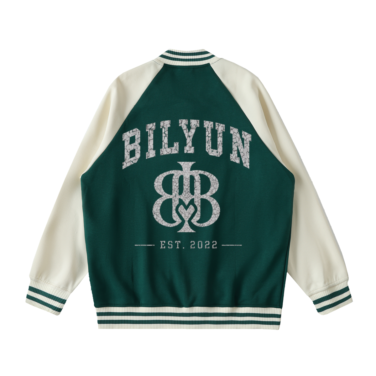 Two Tone Raglan Sleeve Varsity Jacket