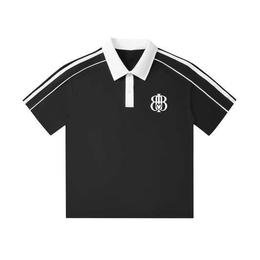 Contrast Collar Short-Sleeve Polo Shirt