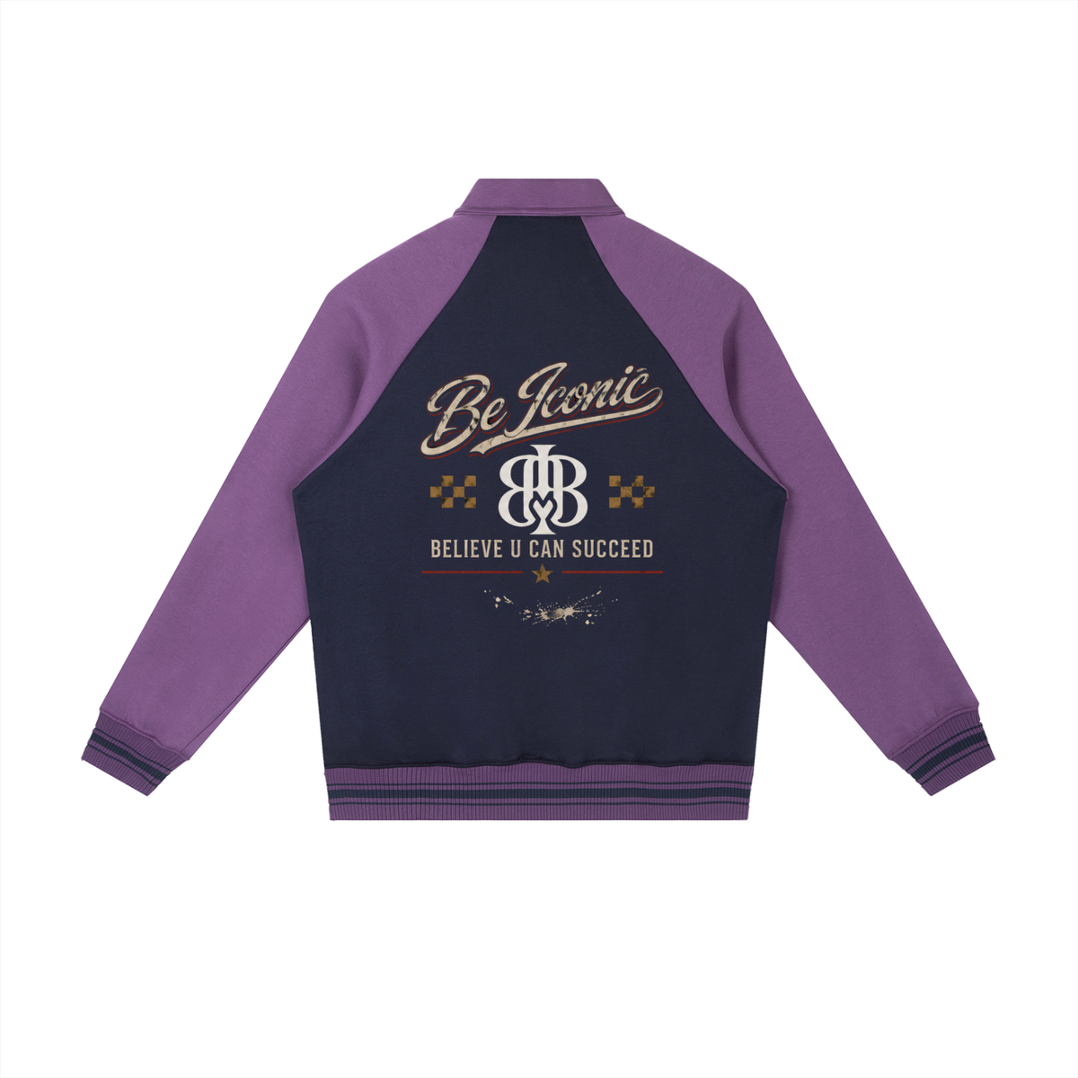 Contrast Raglan Sleeve Baseball Jacket