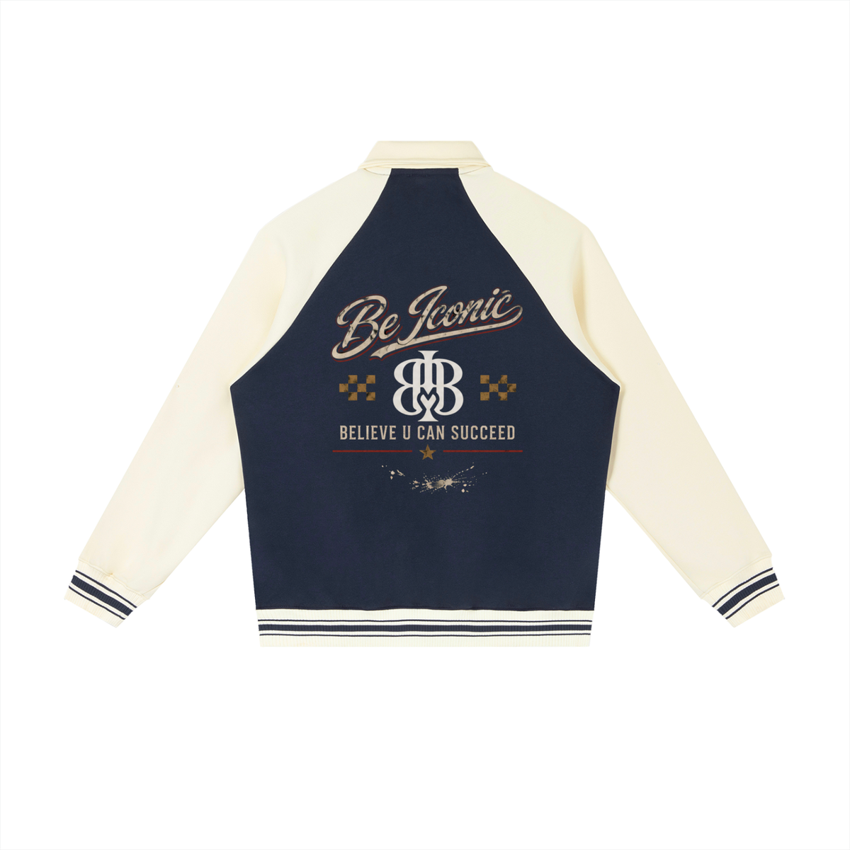Contrast Raglan Sleeve Baseball Jacket