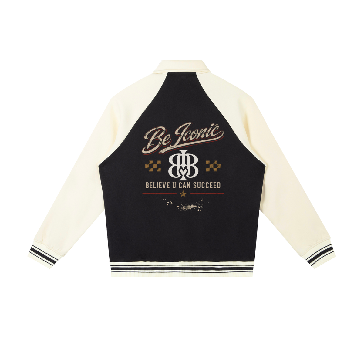 Contrast Raglan Sleeve Baseball Jacket