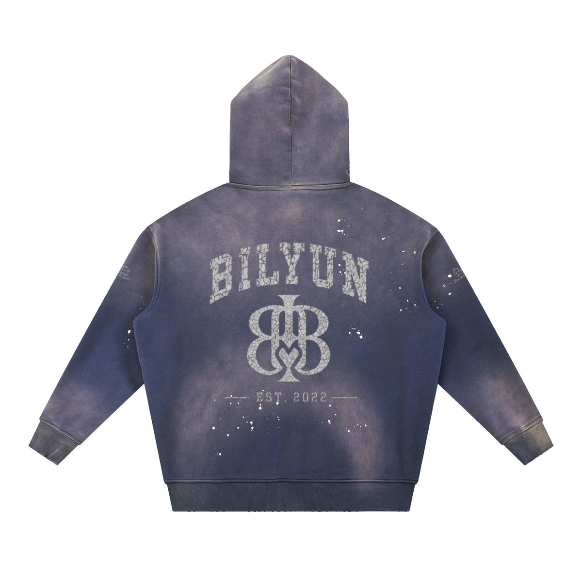 Vintage Washed Frayed Fleece Hoodie