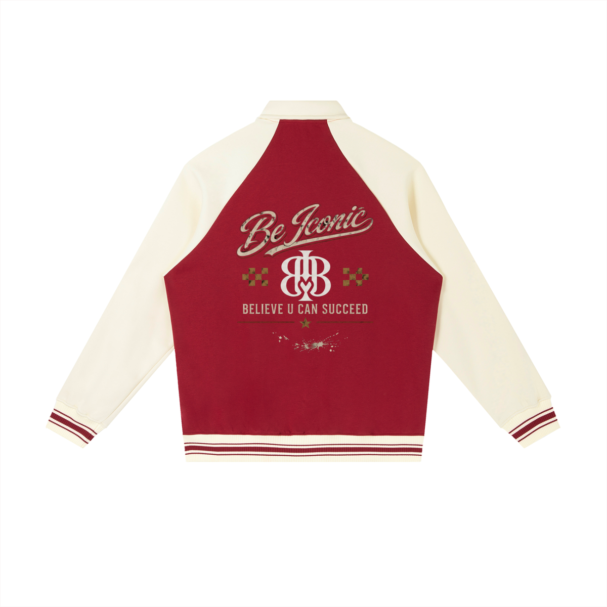 Contrast Raglan Sleeve Baseball Jacket