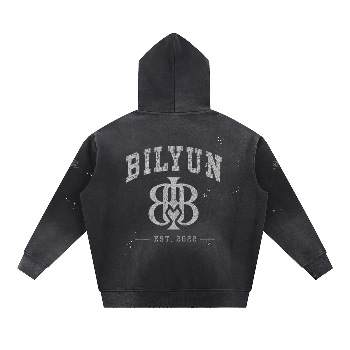 Vintage Washed Frayed Fleece Hoodie