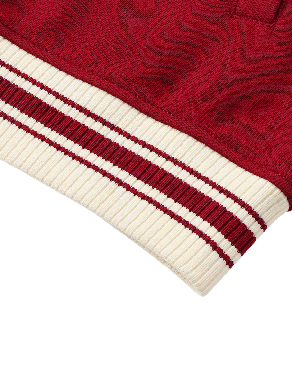 Contrast Raglan Sleeve Baseball Jacket