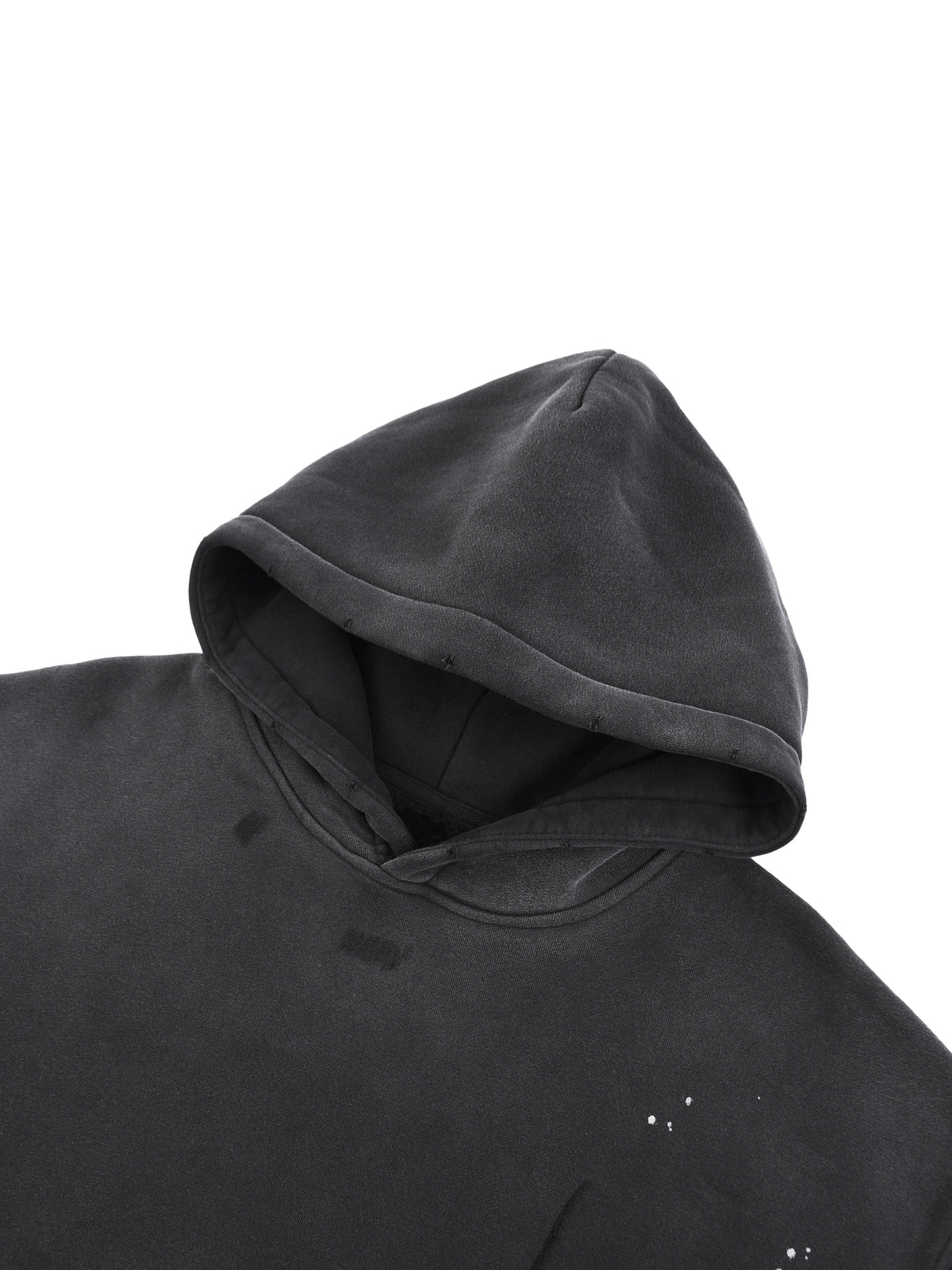 Vintage Washed Frayed Fleece Hoodie