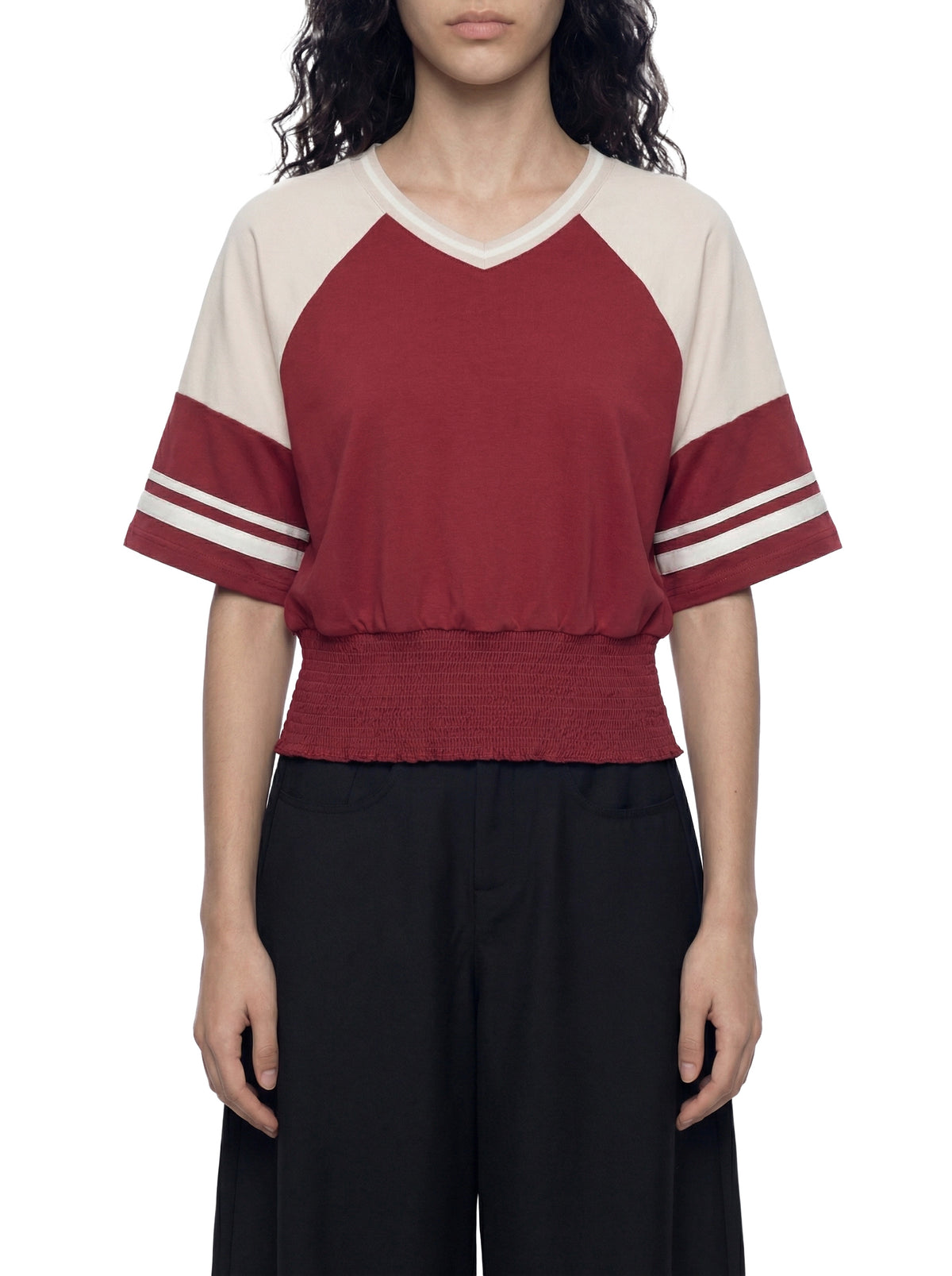 Women's Color Block Ruched T-Shirt