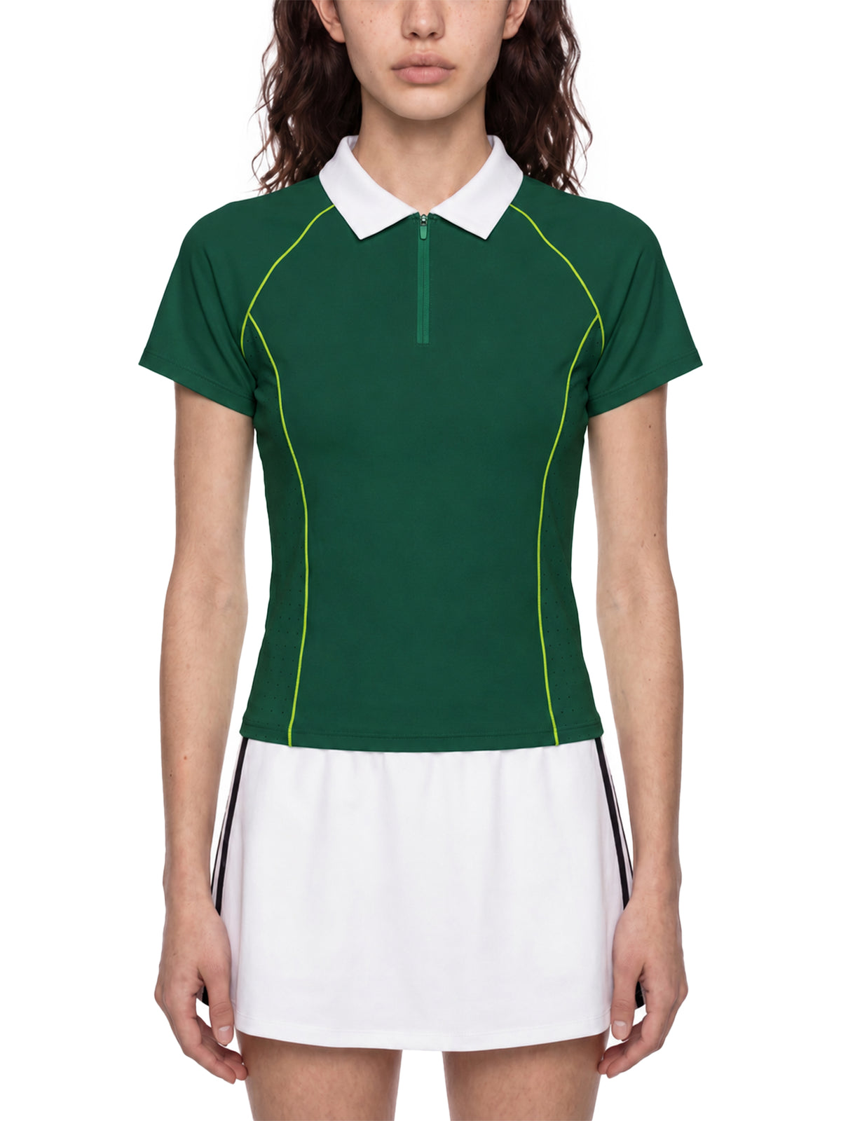Women’s Slim Fit Quarter-Zip Polo Shirt