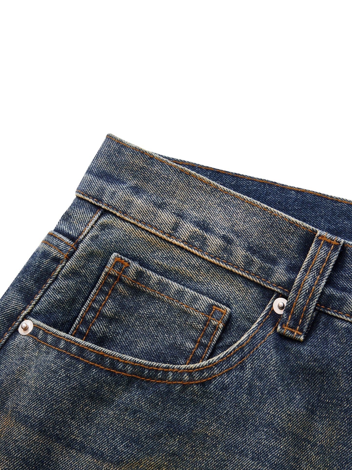 Men's Vintage Wash Wide Leg Denim Jeans